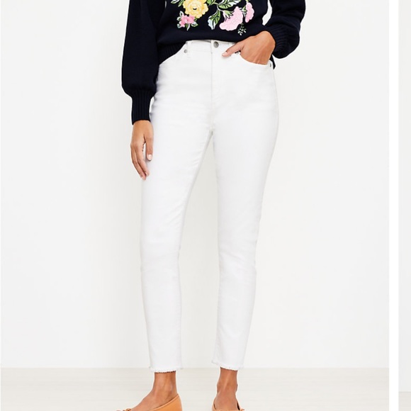 Frayed Denim - Frayed High Rise Skinny Jeans in White NWT